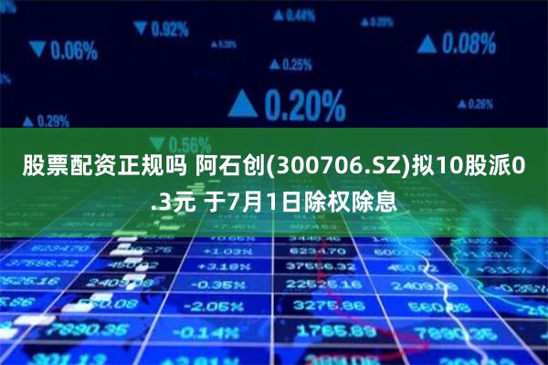 股票配资正规吗 阿石创(300706.SZ)拟10股派0.3元 于7月1日除权除息